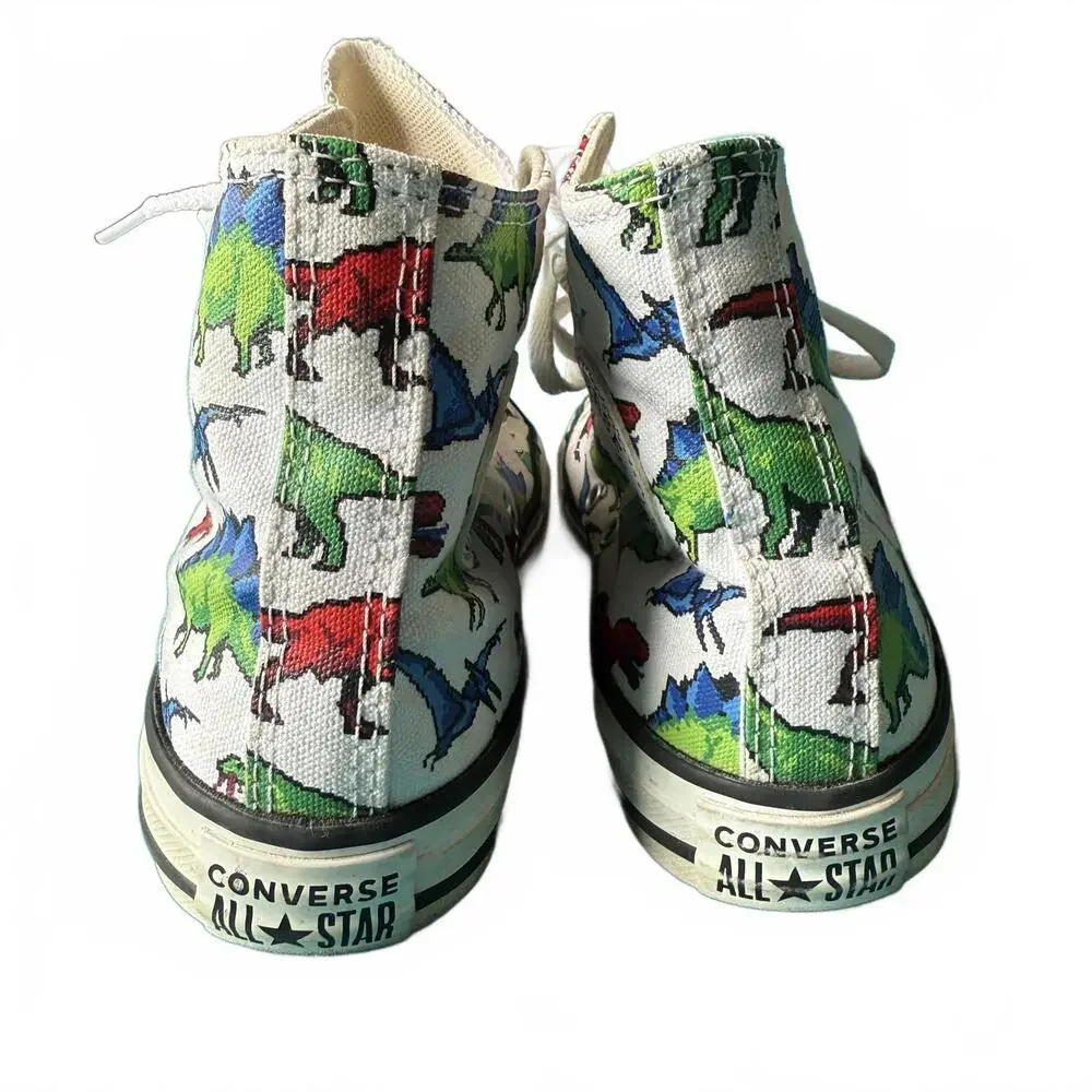 Converse Chuck Taylor All Star dinosaur print high‎ top sneakers size 2 youth